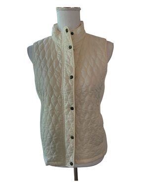 Talbots Petites Cream Puffer Vest. Size 14P